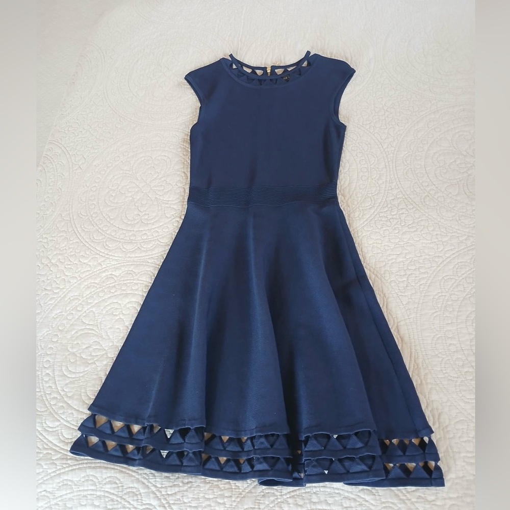Ted Baker Kathryn Navy Blue Cutout Skater Dress Size 3 (UK 12/ US 8)